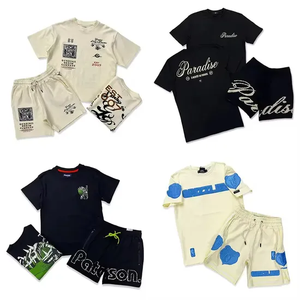 Ensemble T-shirt et short délavés à l'acide imprimés DTG personnalisés pour hommes en coton respirant pour l'été - Product Image 6