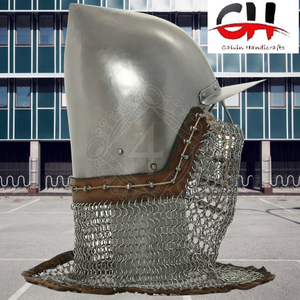 Armadura Medieval Calibre 18 Acero Medieval Torneo Bascinet Casco W Aventail Casco de Calvin Handicraft - Product Image 2