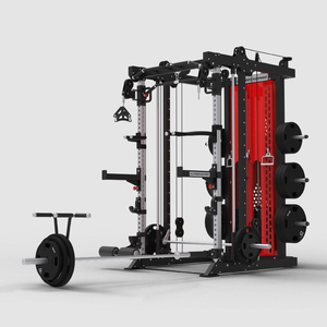 Équipement de fitness Qli, appareil de musculation multifonctionnel, rack de musculation pour la maison, utilisation unisexe, construction métallique, couleur rouge et noir - Product Image 5
