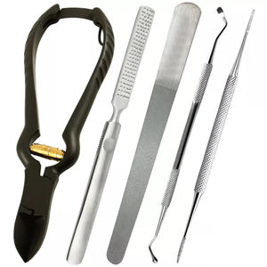 Mango antideslizante Acero inoxidable quirúrgico 5 piezas Manicura Pedicura Kit de herramientas para el cuidado de las uñas Juegos de instrumentos de Podología - Product Image 1