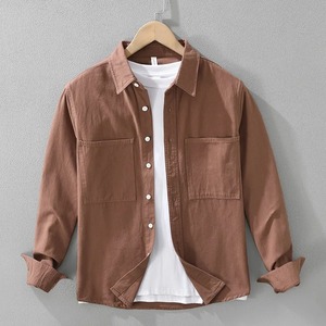 Camisas de algodón lisas informales de alta calidad, diseño personalizado, camisas elegantes para hombres, nuevas camisas transpirables de algodón con cuello levantado - Product Image 2