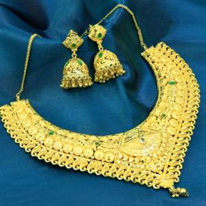 Juego de Joyería de Latón Chapado en Oro de 14K, 18K y 24K con Diseño de Flores, Collares Tradicionales para Bodas, Venta al Por Mayor - Product Image 1