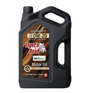 Lubricante Automotriz Sintético Completo Antidesgaste Tiger's Head Dexos1TM GEN 3 SAE 0W-20, Aceite de Motor, Paquete de 3, 5 Cuartos - Product Image 1