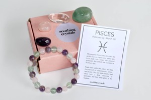Kit de Cristales del Zodíaco Piscis Premium al por Mayor con Pulsera de 8mm, 4 Piedras Pulidas y Tarjeta, Cristales Curativos para Yoga y Meditación - Product Image 2