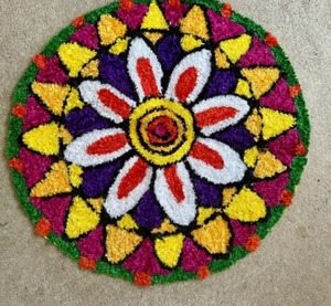 Tapis de porte Rangoli, tapisseries, décoration Pooja, cadeau de pendaison de crémaillère, mariage, fête prénatale, décoration Diwali, fleurs, Ganpati, Navratri - Product Image 6