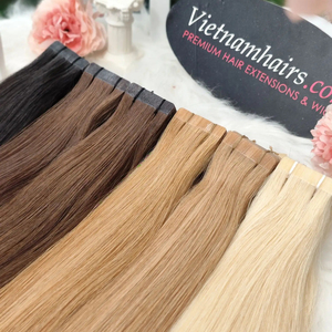 Hecho en Vietnam-Mejor calidad Cinta de pelo precio al por mayor pelo superior virgen cutícula completa en muchos colores para la exportación - Product Image 1