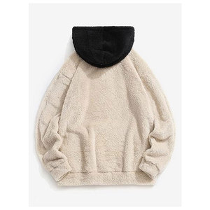 Streetwear Basid Training <b>Hoodie</b> Solid Color Kangaroo Pocket Puff Winter Warm <b>Sherpa</b> Fleece Custom Casual <b>Men's</b> Size - Product Image 6