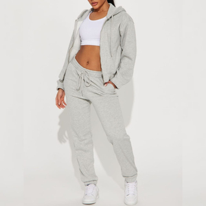 Ensemble de survêtement 2 pièces pour femme, logo personnalisé professionnel, hiver, uni, 100% coton biologique, respirant, pantalon de survêtement, jogging, sweat-shirt - Product Image 5