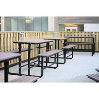 Table de pique-nique de parc extérieur commercial Tables et chaises intégrées dans l'espace de loisirs du parc Ensembles de table en aluminium