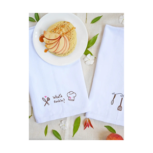 Sustainable Pick Lightweight Sea <b>Green</b> 100% Cotton Embroidered Handmade 18x28 Eco Friendly Ethical Style Kitchen <b>Towel</b> Sets - Product Image 3