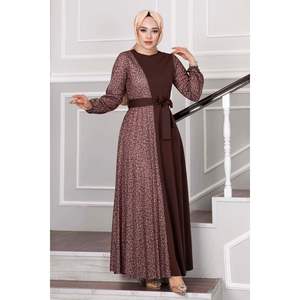 Vestido Hijab Estampado Cebra Marrón - Product Image 1