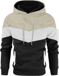 Sweat-shirt à capuche pour hommes, design color block, manches longues, vêtements décontractés d'automne avec poches latérales, fermeture à cordon - Product Image 2