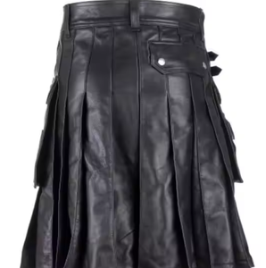 Kilt tradicional escocés para hombres, gran oferta, diseño de grano impreso, Material de piel de oveja con característica metálica y cinturón incluido - Product Image 4