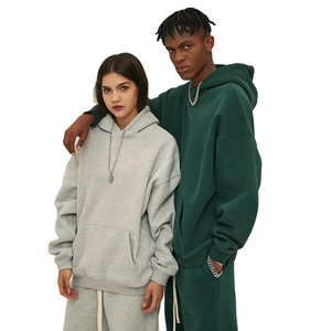 100% algodón al por mayor sudaderas con cremallera para hombre sudadera informal personalizada hombro caído ropa de calle diseño pulóver Sudadera con capucha - Product Image 2