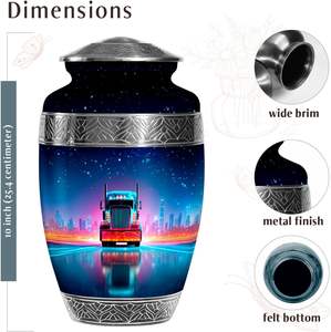 Urna de cremación grande de diseño moderno para adultos, hombre y mujer, estilo camionero para cenizas humanas, ocasión de simpatía - Product Image 6