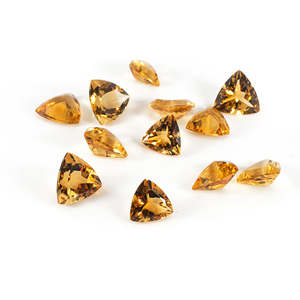 Citrine naturelle de haute qualité, taille triligne 5 mm et 6 mm, pierres précieuses jaunes et arc-en-ciel facettées, qualité AAA, fabriquées à partir de Tanzanite et d'Apatite - Product Image 1