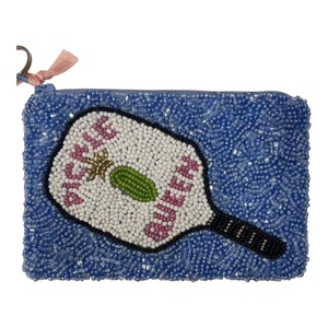 Pochette perlée cowboy multicolore de haute qualité, fabriquée à la main, en toile avec fermeture à glissière. - Product Image 1