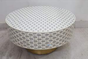 High Quality Unique Design High Quality special Coffee <b>Table</b> Luxury Style Round Center <b>Table</b> Living Room Bone Inlay Furniture - Product Image 3