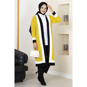 Cárdigan Hijab de punto a rayas para mujer en blusas y camisas verde aceite Categoría de producto - Product Image 3