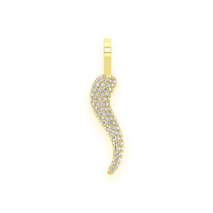 Dernière collection de bijoux de mode luxueux et haut de gamme 0.3 TCW or 14K petite corne italienne diamant naturel testeur pendentif - Product Image 1