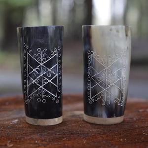 Personnalisé exquis Vintage ours boire Koi tasse fabriqués à la main en corne naturelle courte Antique sculpté Animal Style parfait affaires - Product Image 2