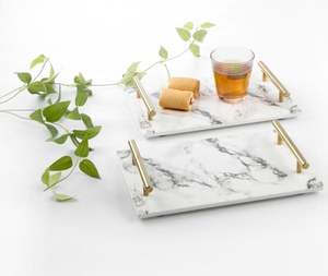 Plateau en marbre exquis conçu pour la décoration de salon de luxe, le style de comptoir de cuisine et l'organisation élégante de la table - Product Image 3