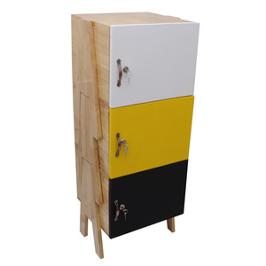 SFTCN001 - Moderno Gabinete de Almacenamiento de Oficina de 3 Niveles, Madera de Caucho de Alta Calidad con Puerta con Cerradura, Diseño Apilable - Product Image 3