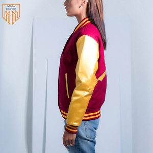 เสื้อแจ็กเก็ตทีมเบสบอลมหาวิทยาลัยของผู้หญิงเสื้อแขนเสื้อหนัง PU ระบายอากาศได้ดี - Product Image 4