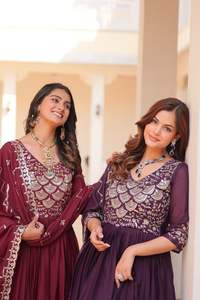 2024 Summer O-Neck Women's Casual Work Gown Pure <b>Star</b> Georgette Heavy Sequence Embroidery Floor-Length Solid Pattern Woven - Product Image 4