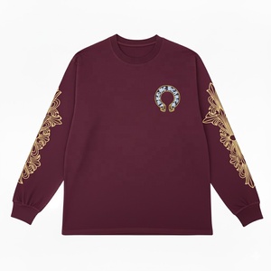 เสื้อฮู้ดผู้ชายแบบสวมใส่สบาย ทรงหลวม ปักลายพิมพ์ตามสั่ง แฟชั่นปี 2026 แขนยาว ผ้าถัก 100% คอตตอน สำหรับทั้งชายและหญิง - Product Image 2