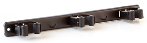 Porta scopa triplo con clip nera, adesivo o viti (Koppels E1008N) - Product Image 1