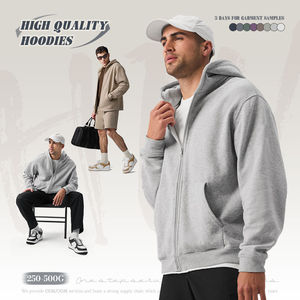 Sweats à capuche zippés pour hommes personnalisés, 100% coton, en molleton français, coupe ample, style streetwear, service OEM - Product Image 1