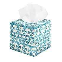 กล่องใส่กระดาษทิชชูลายดอกไม้สีเทาและสีขาวคุณภาพสูง งานฝีมือสุดหรู คลาสสิก ตกแต่งบ้าน ผลิตโดย SANIYA HANDICRAFT - Product Image 3