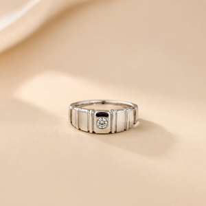 18K Gold Plated Moissanite Eternity <b>Ring</b> with Claw Setting Trendy Copper & <b>Stainless</b> <b>Steel</b> Solitaire Band - Product Image 3