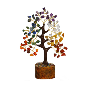 Pierre semi-précieuse naturelle sept Chakra arbre de pierres précieuses 100 puces arbre de cristal Feng Shui Figurine pour la décoration de la maison - Product Image 4