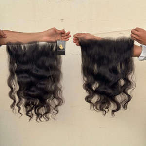 Lot de Cheveux Humains Indiens Bruts Ondulés Bouclés avec Fermeture en Dentelle HD pour Perruque Frontale Deep Wave - Product Image 2