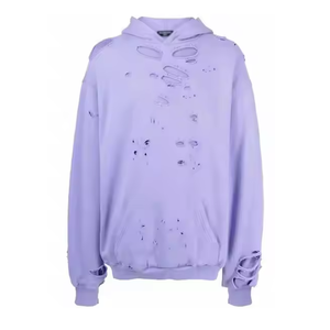 Sweat à capuche premium pour homme, effet vieilli, coupe droite, épaules tombantes, en coton épais, couleur unie, streetwear d'hiver - Product Image 3