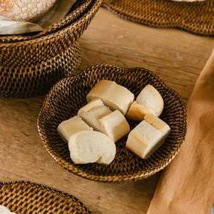 Cesta de PAN/fruta de vieiras de ratán con correas de caña-Cesta decorativa natural | Venta al por mayor de TienPhong Vietnam - Product Image 3