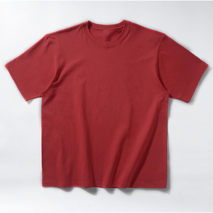 Camiseta Oem con diseño de logotipo personalizado, camiseta de peso pesado para hombre, camiseta redonda tejida de tubo sin costuras con hombros caídos para hombre - Product Image 6