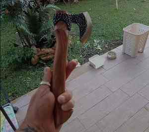 Handmade High Carbon Steel Tomahawk Hatchet Multi-Purpose Camping Outdoor Survival <b>Axe</b> Industrial Rose <b>Wood</b> Handle Leather - Product Image 3