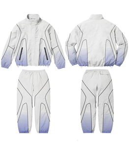 Nouveau design pantalon et veste à glissière deux pièces coupe-vent survêtement 100% Nylon coupe-vent survêtement pour hommes - Product Image 2