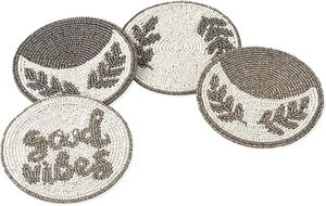 Sous-verre rond en perles de verre tissé en bois pour fêtes Autres fonctions Vaisselle Décorative Beast Design - Product Image 4