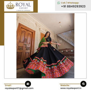 Distribuidor de confianza que vende Trending Heavy Flair Butter Silk Navratri Lehenga Choli con Mirror Work Choli al mejor precio - Product Image 4