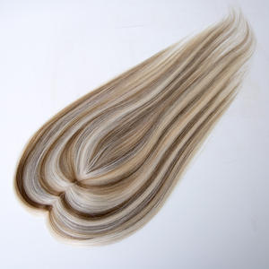 Kit de Topper Mono para <span class=keywords><strong>Principiantes</strong></span>, 14 Pulgadas, Color Marrón Ceniza con Reflejos Rubios, 160% de Densidad para Cabello Fino (Incluye 3x5 y 5x6.5 Pulgadas) - Product Image 6