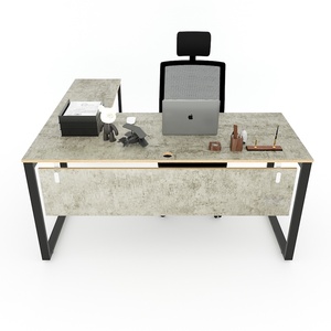 Contemporary Executive L-Shaped Plywood <b>Desk</b> with Luxury Design Melamine <b>Wood</b> Office <b>Desks</b> & Manager <b>Desk</b> - Product Image 1