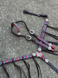 Ensemble de pinces en cuir Western de qualité supérieure Bride complète et collier de poitrine pour l'équitation HOOF N TACK INTERNATIONAL - Product Image 5