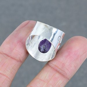Hot Selling And Good Quality Natural Amethyst Silver Plated <b>Brass</b> Stone Gemstone <b>Rings</b> For women Jewelry And Gift For Sale - Product Image 4