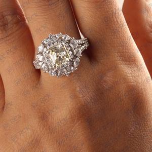 Élégant 2.80 TCW Asscher Cut Art Deco Moissanite Ring Bijoux fins pour femmes pour anniversaire mariage mariée avec perle pierre principale - Product Image 5