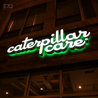 Letras de Canal LED Iluminadas por Delante y por Detrás Personalizadas EZD, Letrero Acrílico 3D para Exteriores, Logotipo Comercial, Letrero Publicitario para Tienda
