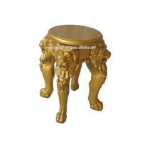 Table d'appoint baroque française antique, élégante et luxueuse, en bois massif, en bois de mahogany, en MDF, en forme de lion, meubles de salon